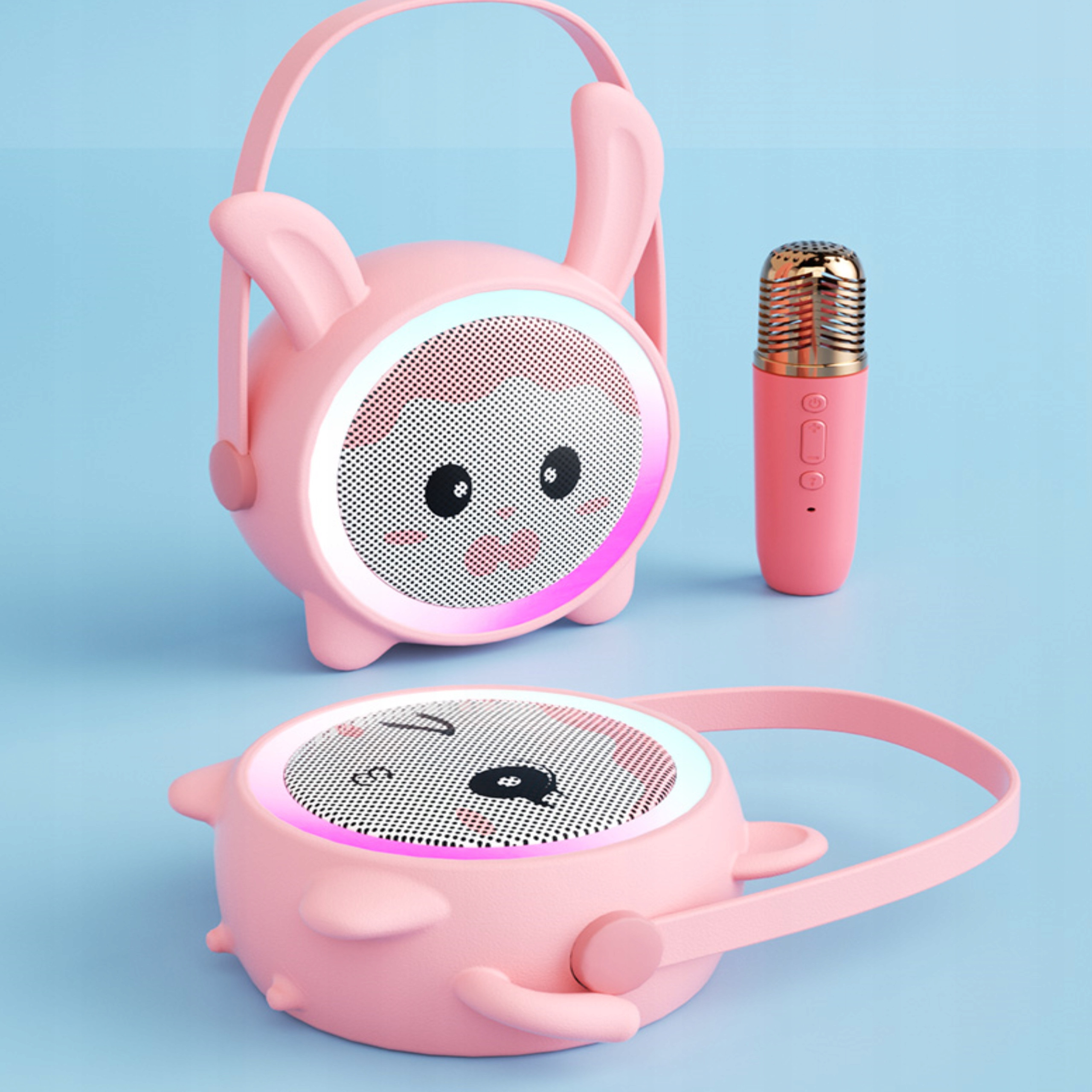 Bezprzewodowy Zestaw do Karaoke Głośnik Bluetooth Mikrofon dla Dzieci RGB – Radość śpiewania w każdym miejscu