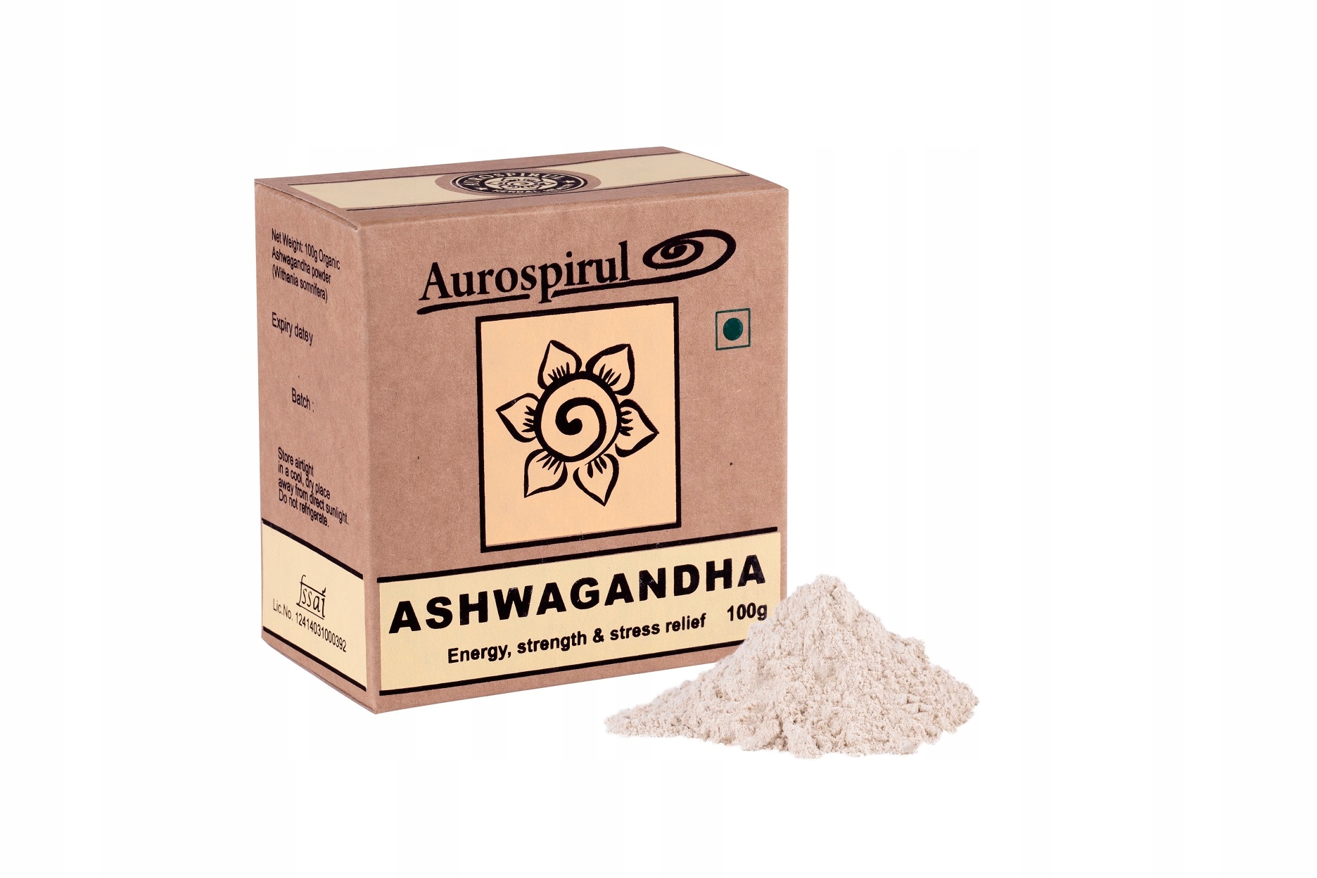 AUROSPIRUL Ashwagandha w proszku (100 g) – wsparcie dla zdrowia