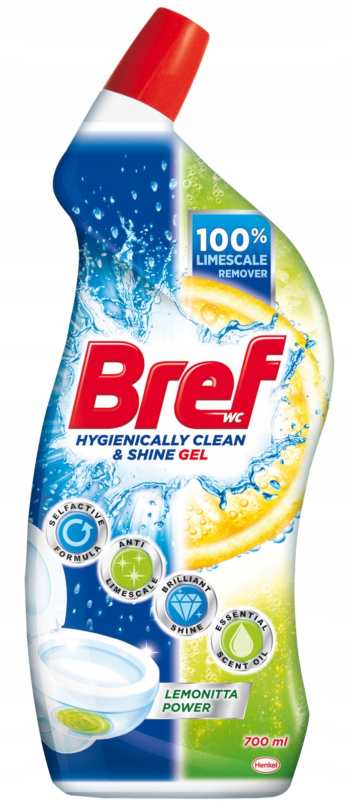 BREF WC POWER GEL LEMONITTA POWER 700ML – Skuteczne czyszczenie toalety