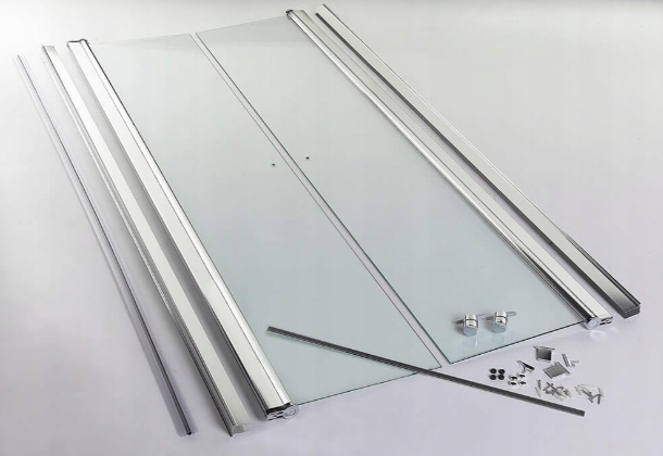Wahadłowe Drzwi Prysznicowe 90x195 Szkło Mleczne Wysokość 195 cm