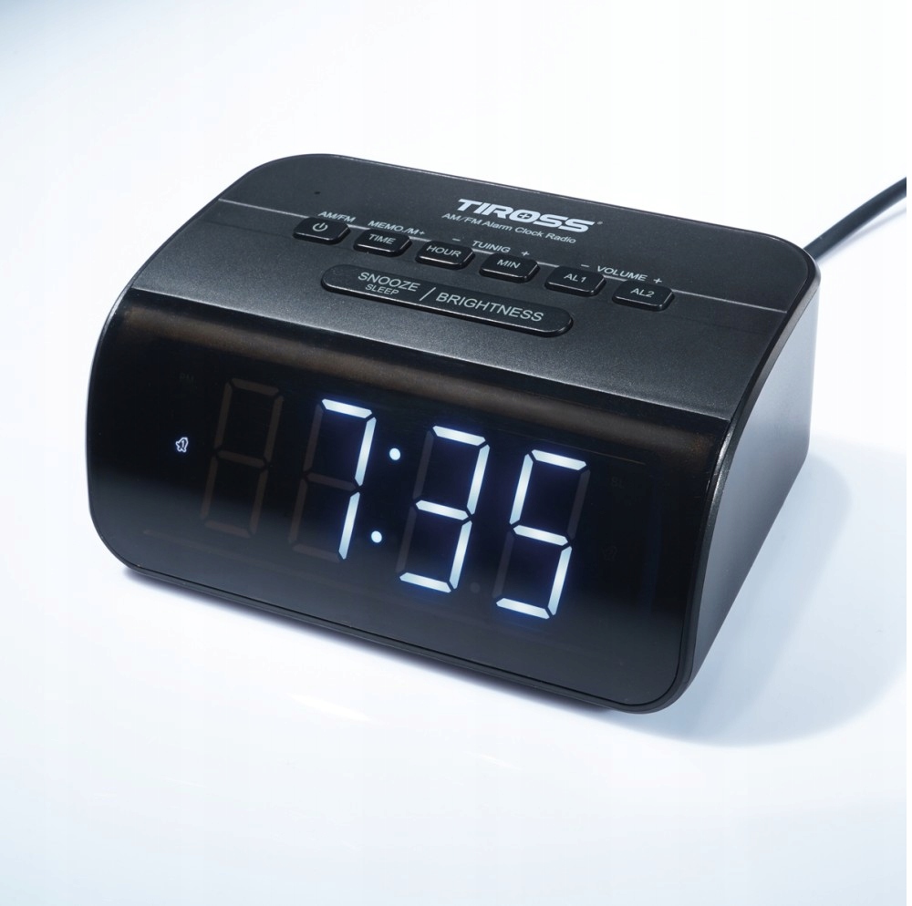 Radiobudzik Tiross Radiobudzik AM/FM z wyświetlaczem LED TS-490 – Twój idealny towarzysz snu