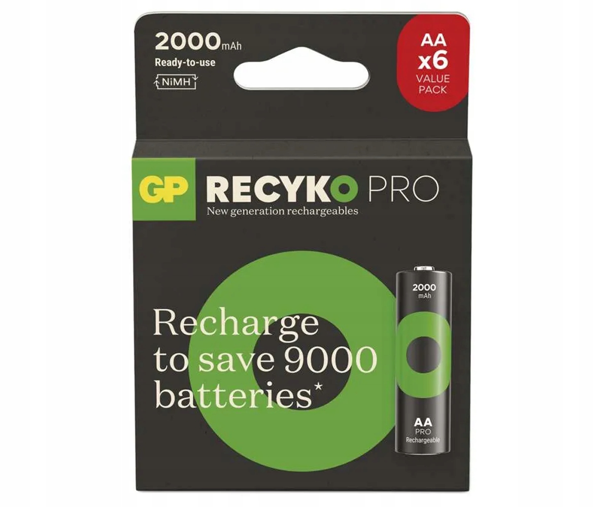 Akumulatorki GP ReCyko Pro AA (HR6) 2000 mAh – Ekologiczne zasilanie dla Twojego biura