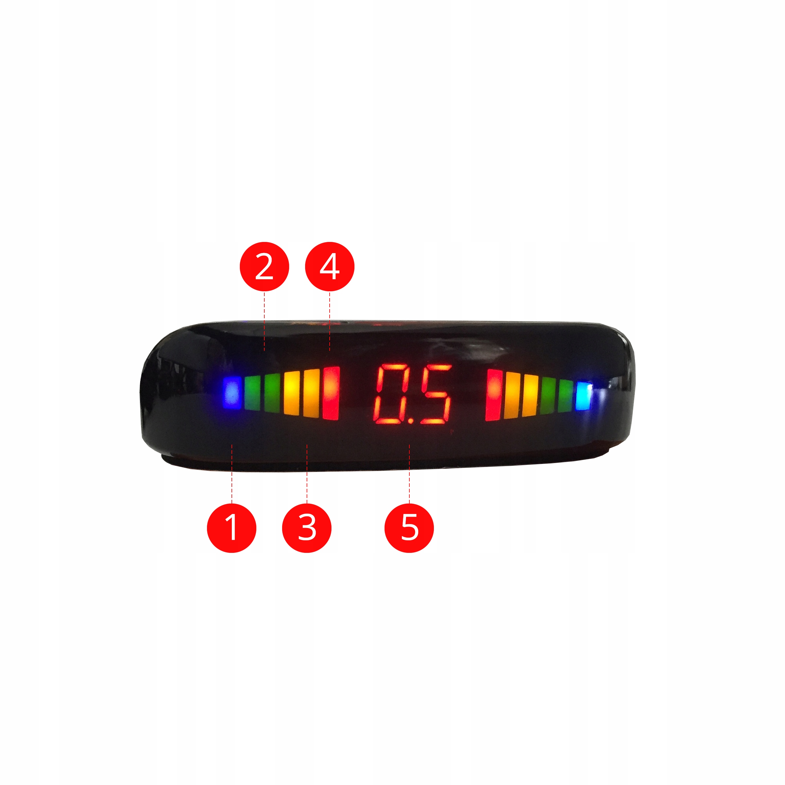 Kolorowy wyświetlacz z sygnalizacją odległości