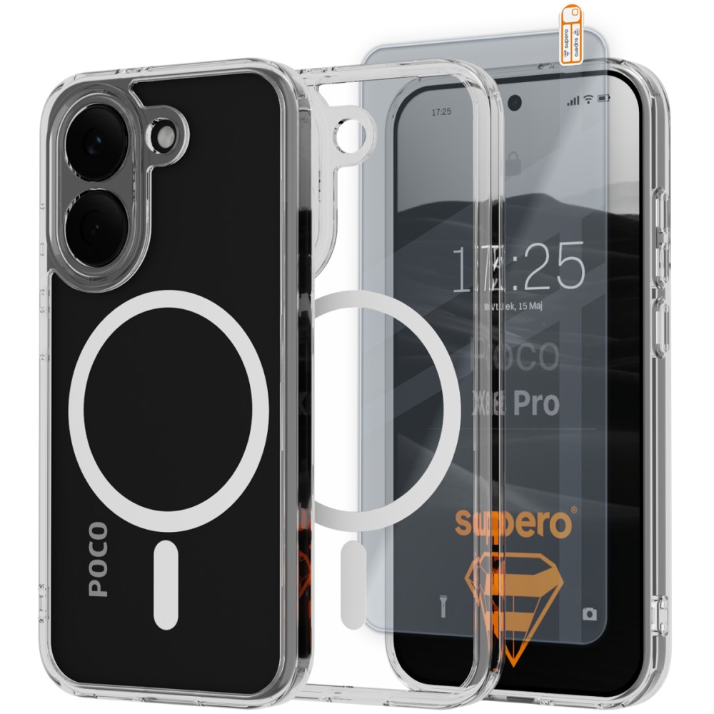 Supero MagSafe do Poco X8 Pro – Przezroczysta ochrona dla Twojego smartfona