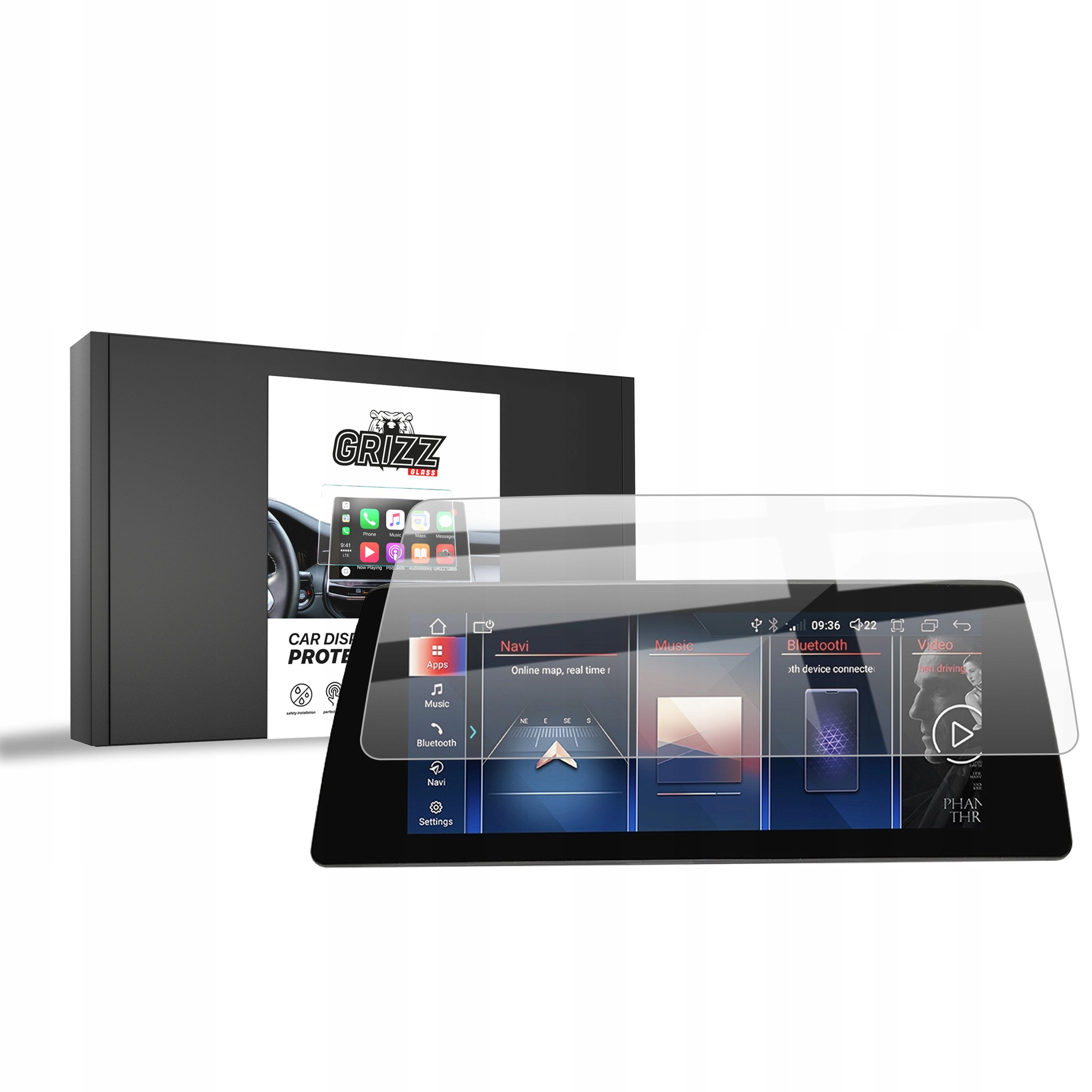 Folia ceramiczna GrizzGlass CarDisplay Protection do radia samochodowego Android BMW 3 F30 F31 F34 10,25