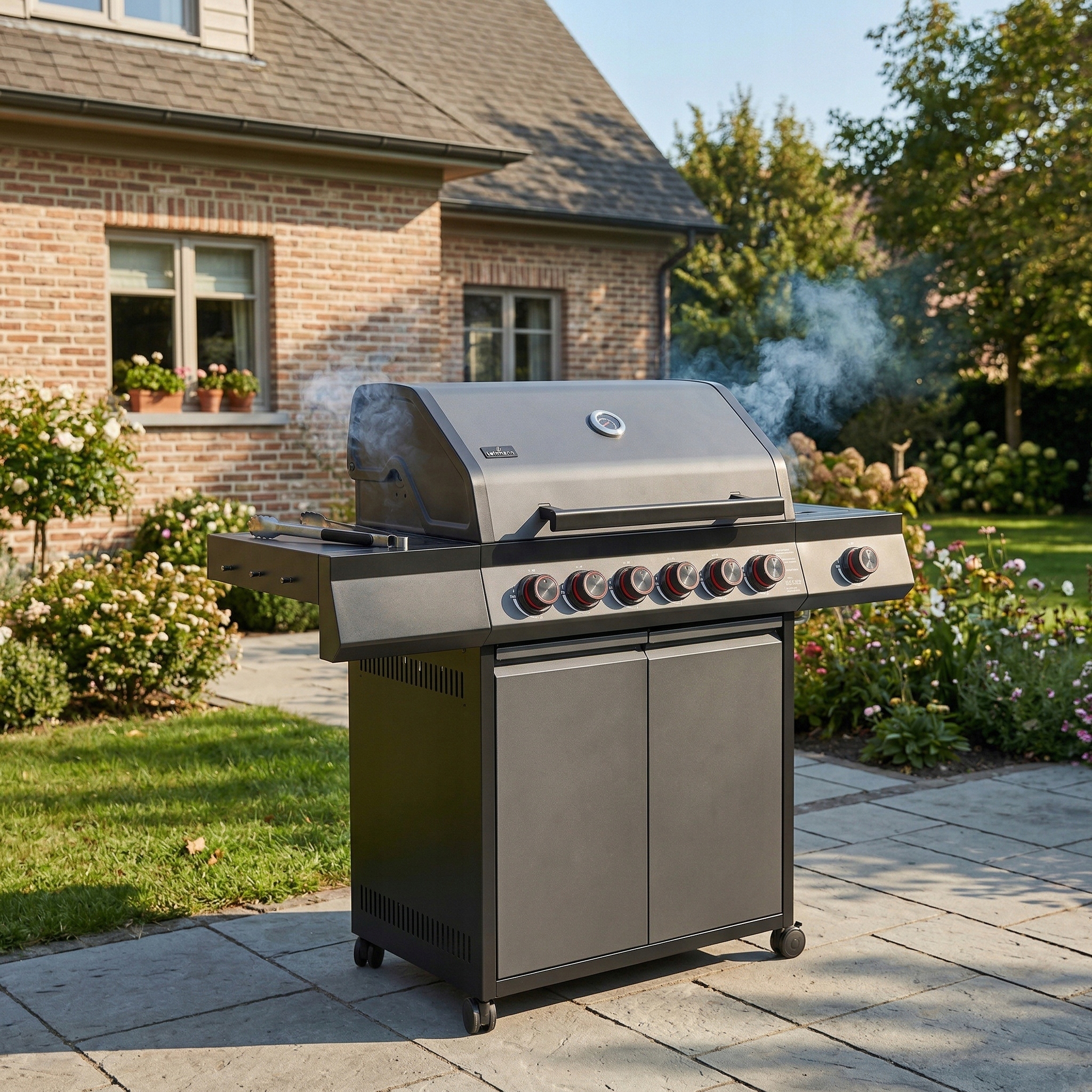 Grill gazowy Ogrodowy ŻELIWNY LEHMANN 6+1 nierdzewny 21 kW +szafka na butlę Kod producenta GRILL GAZOWY LEHMANN HOUSTON 6+1
