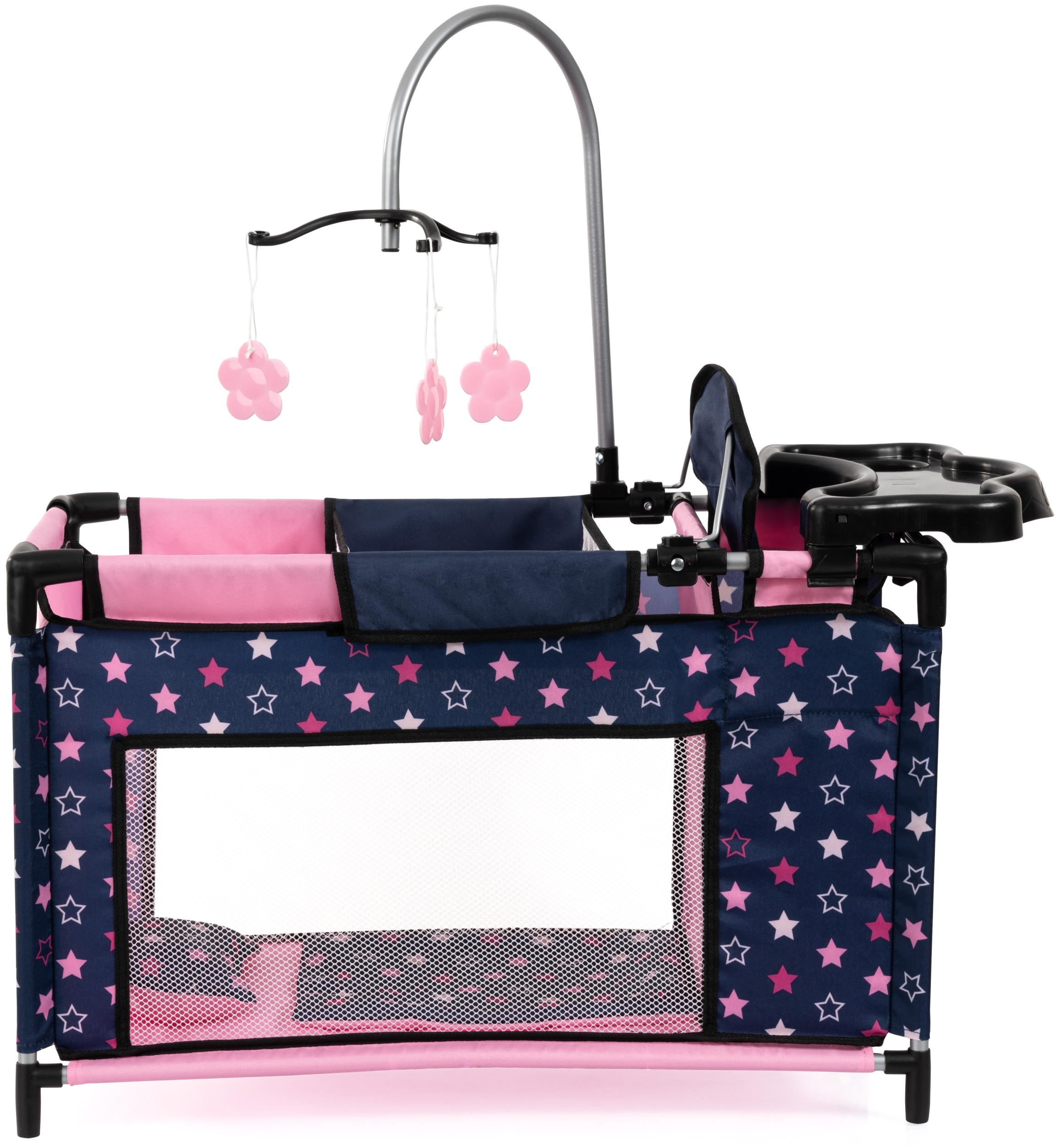 Bayer Łóżeczko dla lalki z akcesoriami granatowe 62616AA – Idealna zabawa dla małych opiekunek