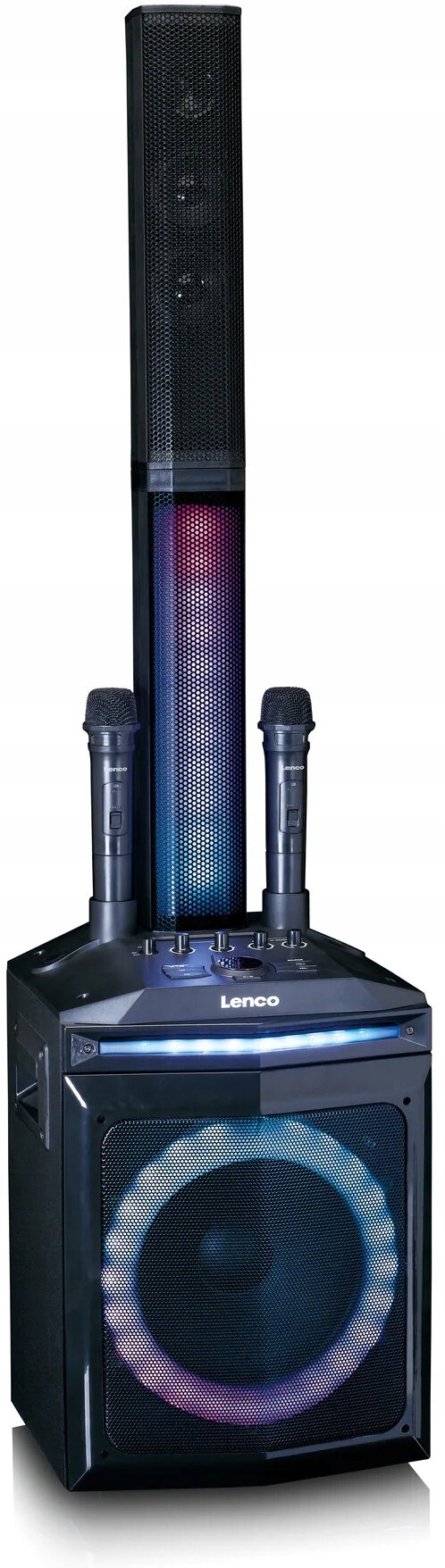 Lenco PA-220BK – System PA z odłączanym głośnikiem wysokotonowym