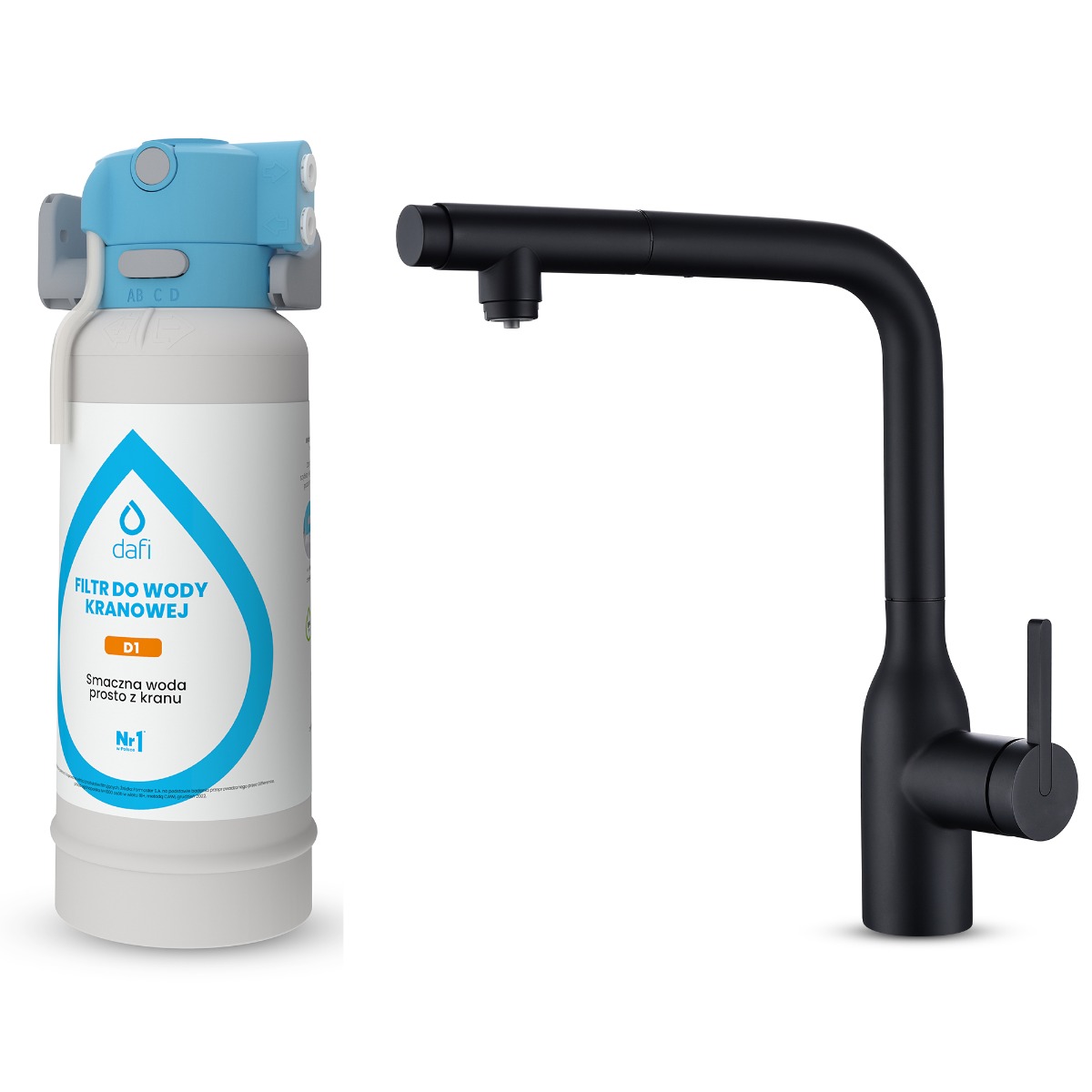 System filtrujący Dafi FLOW COMFORT D1 + bateria trójdrożna SKANDI czarny – Idealne rozwiązanie dla czystej wody