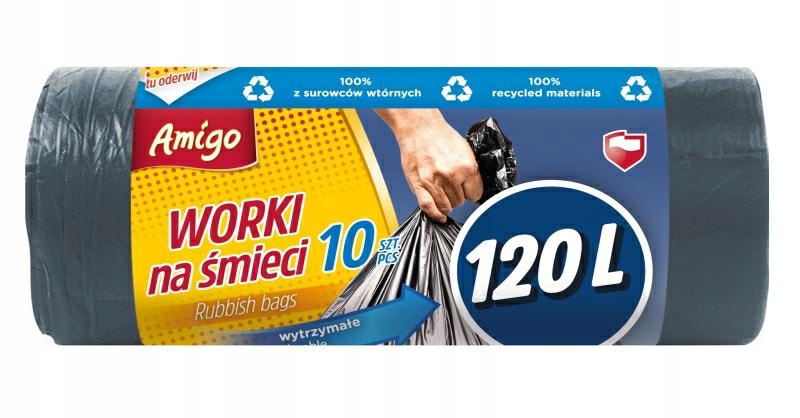 Gosia Amigo Worki Na Śmieci 120l 10szt Czarne – Idealne rozwiązanie dla Twojego domu