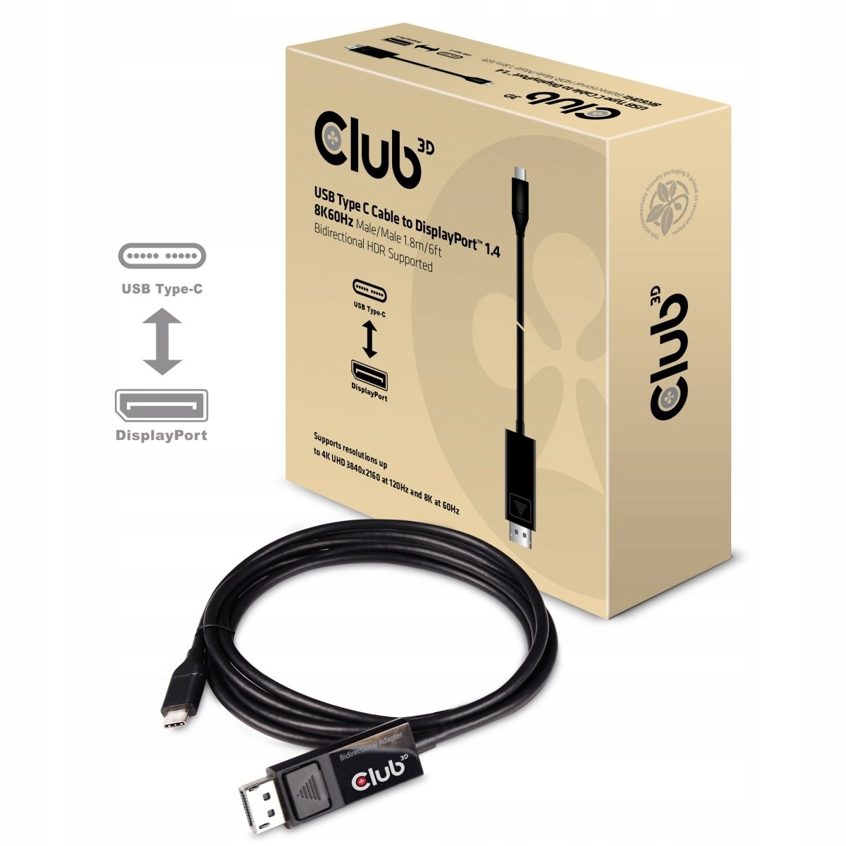 USB-C - DisplayPort 1.8 m Czarny (CAC-1557) – Wysoka jakość połączenia