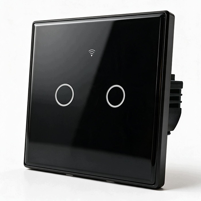 Inteligentny dotykowy 2-kanałowy włącznik wyłącznik światła Wi-Fi Timer Tuya Smart life Hartowane szkło – Nowoczesne rozwiązanie dla Twojego domu