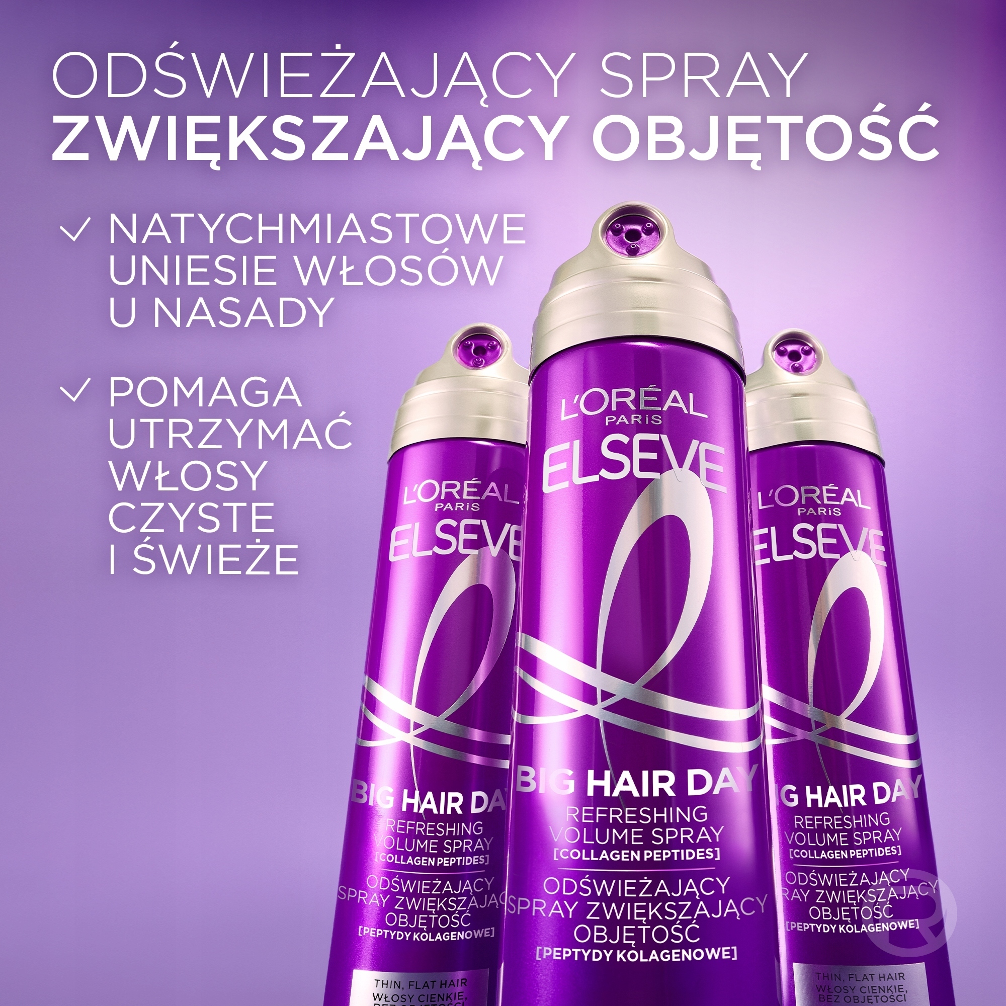 Odświeżający spray do cienkich włosów