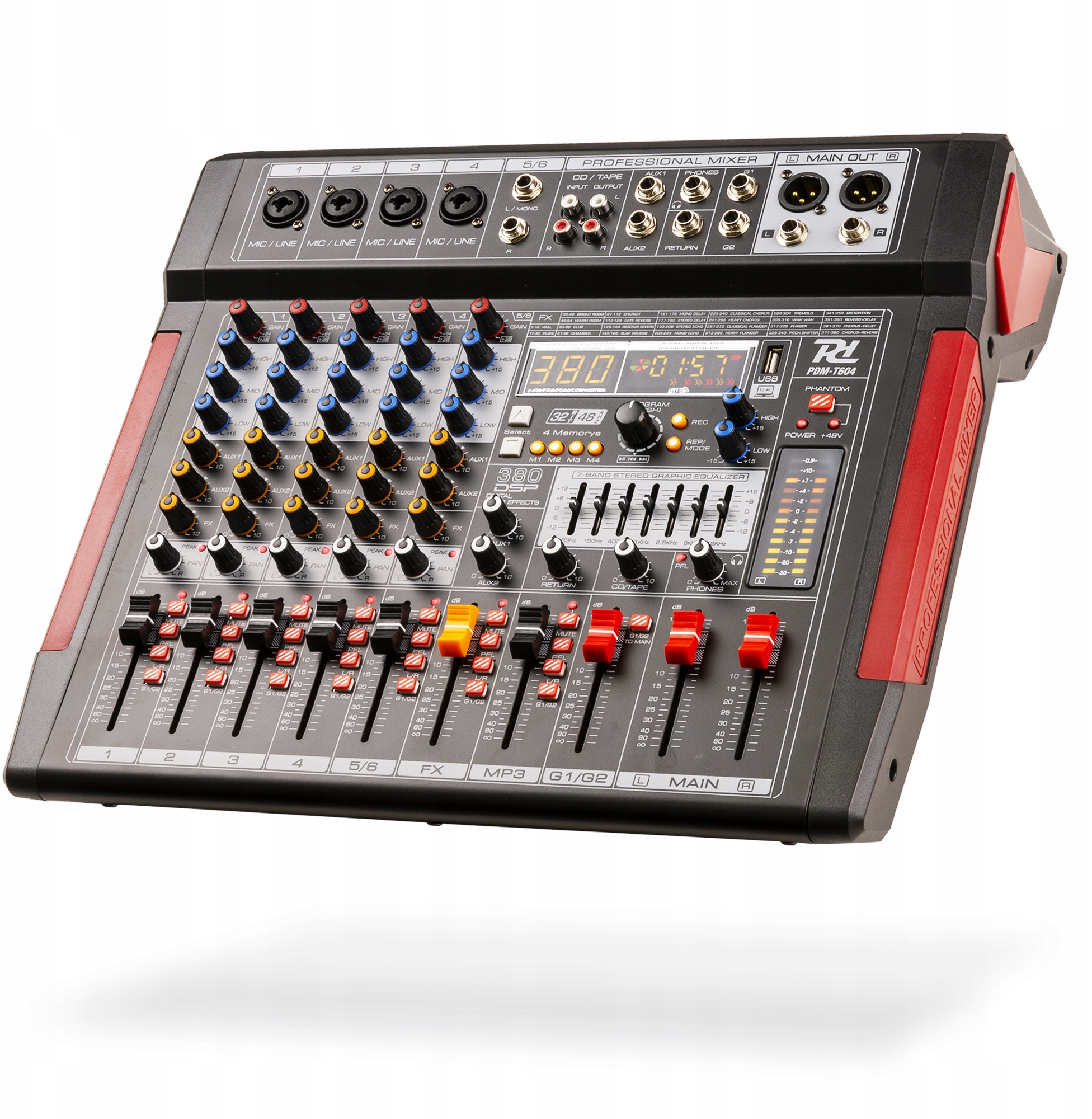 Mikser sceniczny 6-kanałowy PDM-T604 DSP/MP3 – Idealny do występów na żywo