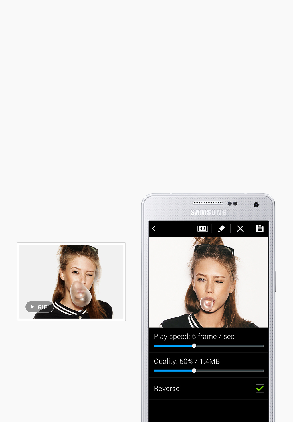 Fun selfie experience with animated GIF