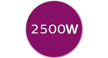 Moc 2500 W zapewnia szybkie nagrzewanie