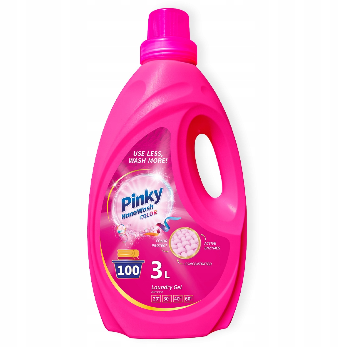 Żel do prania tkanin kolorowych 3L 100 prań NanoWash Color PINKY – Skuteczność i świeżość w każdym praniu