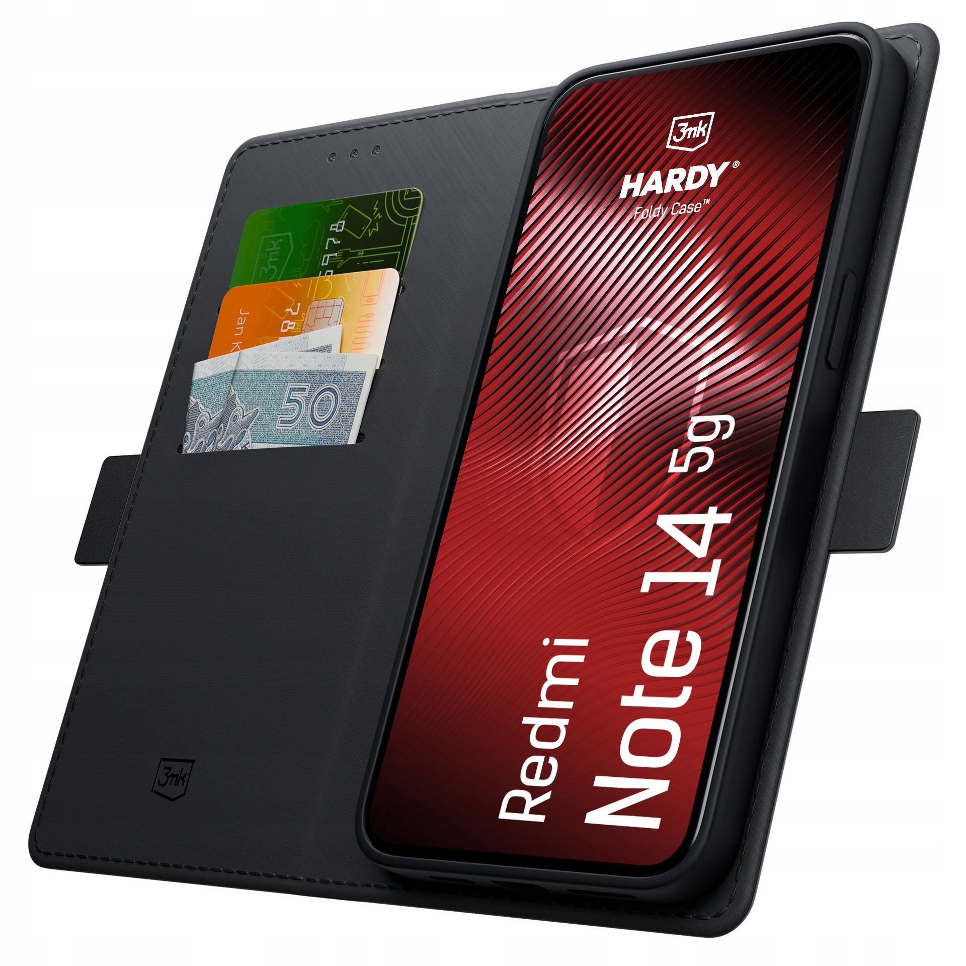Redmi Note 14 5G – Etui 3mk HARDY® Foldy Case™ – Kompleksowa ochrona