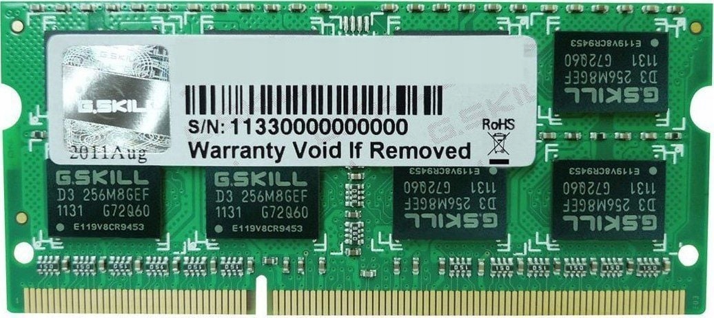 Pamięć do laptopa G.Skill SODIMM, DDR3L, 8 GB, 1600 MHz, CL11 (F3-1600C11S-8GSL) – Wydajność na najwyższym poziomie