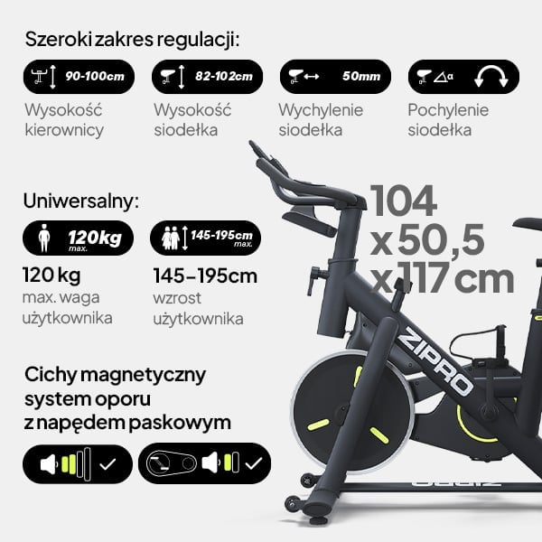 Rower spinningowy ZIPRO Modo -