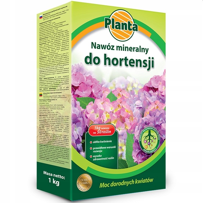 Nawóz mineralny do hortensji Planta 1 kg – Idealny wybór dla Twojego ogrodu