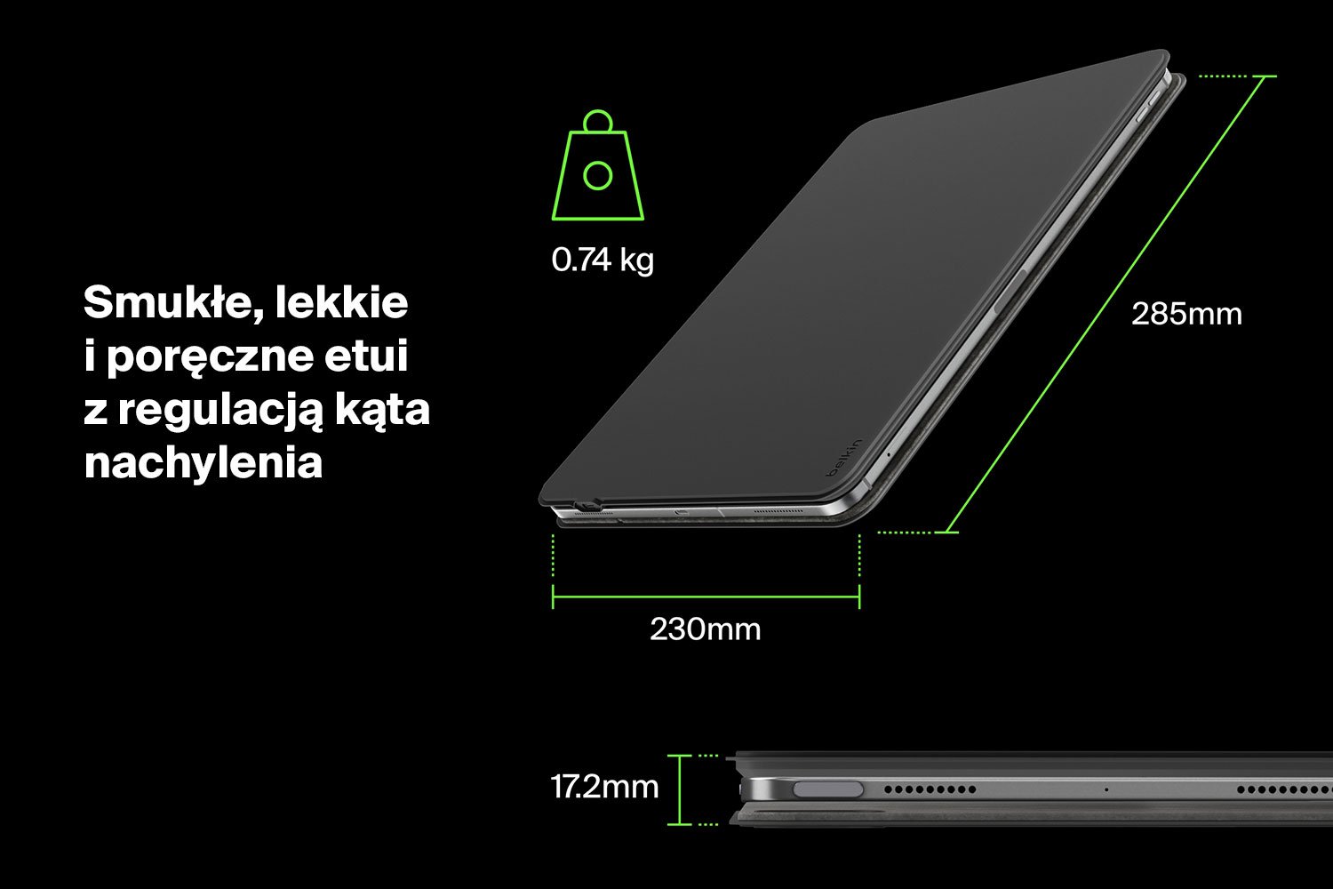 etui na iPada Pro 12.9 z klawiaturą z Bateria 600 mAh