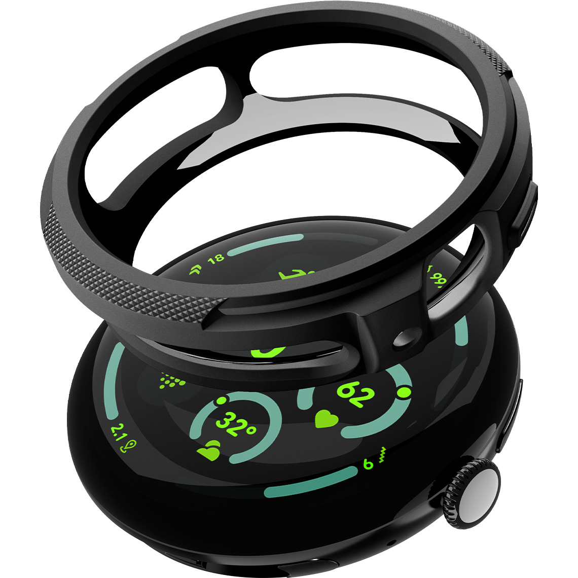 Spigen Liquid Air + Stand, matte black – Elegancka ochrona dla Google Pixel Watch 4 41mm