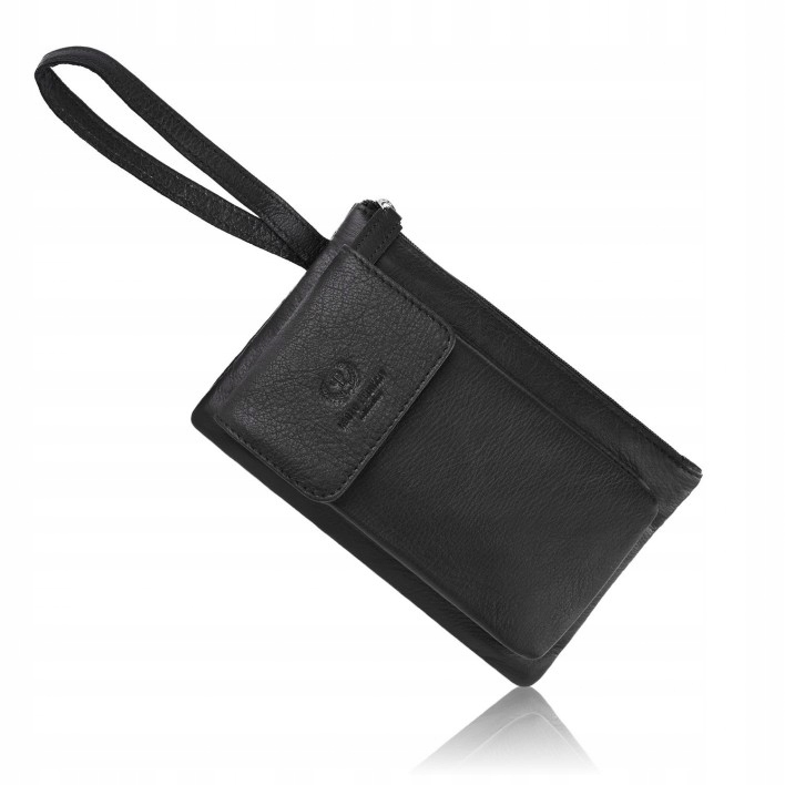 Saszetka męska skórzana do ręki czarna T-90-BL – Stylowy dodatek dla nowoczesnego mężczyzny