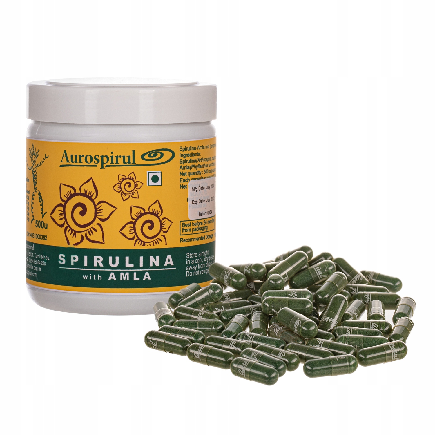 AUROSPIRUL Spirulina z Amlą 500 kaps. – wsparcie dla zdrowia