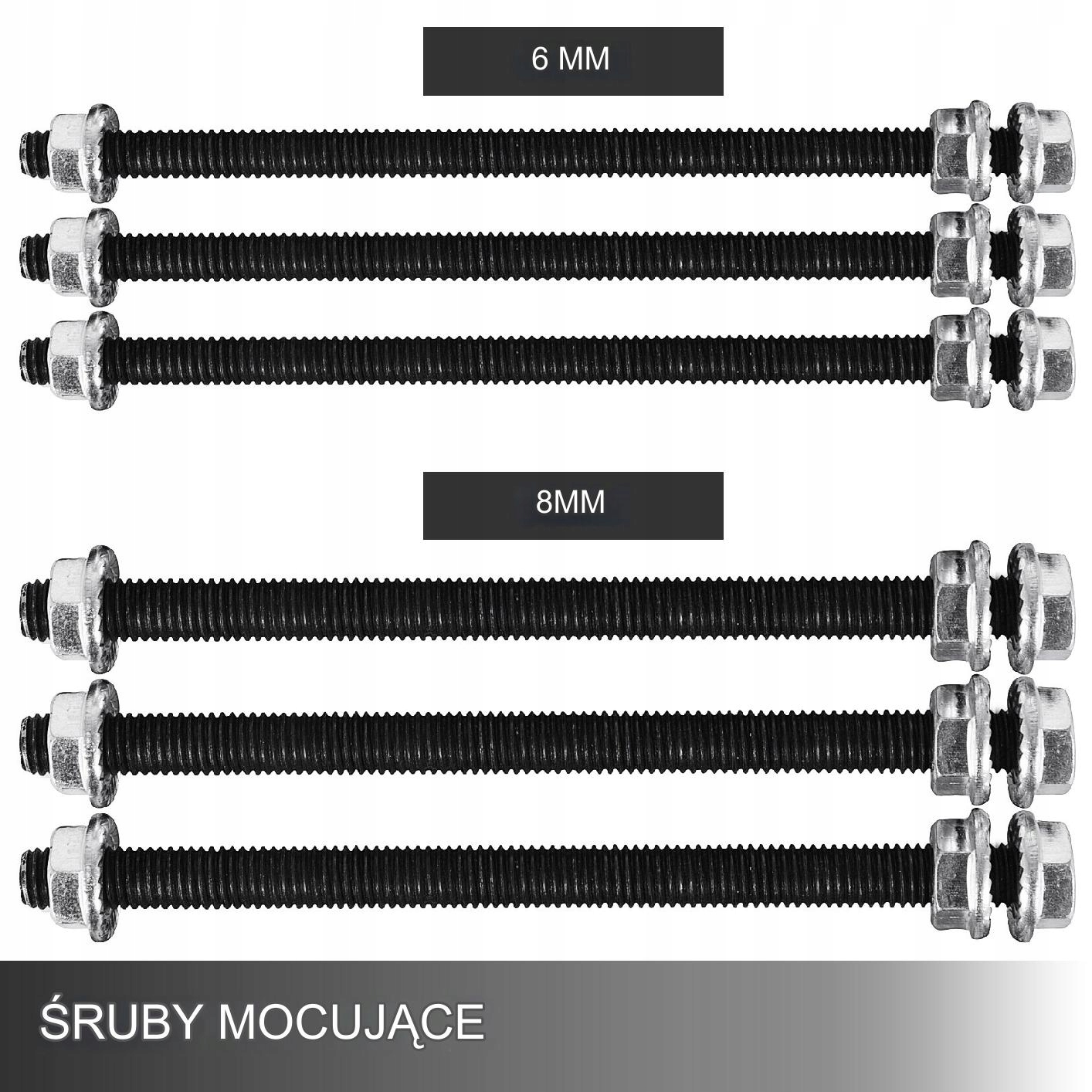 Śruby mocujące 8 mm i 6 mm – Kompatybilność z większością silników