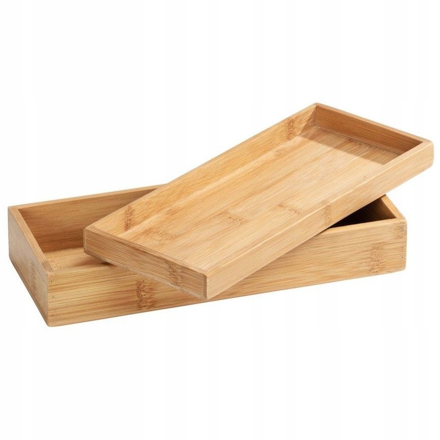 Wenko Komplet tac łazienkowych TERRA – Eleganckie organizery z bambusa