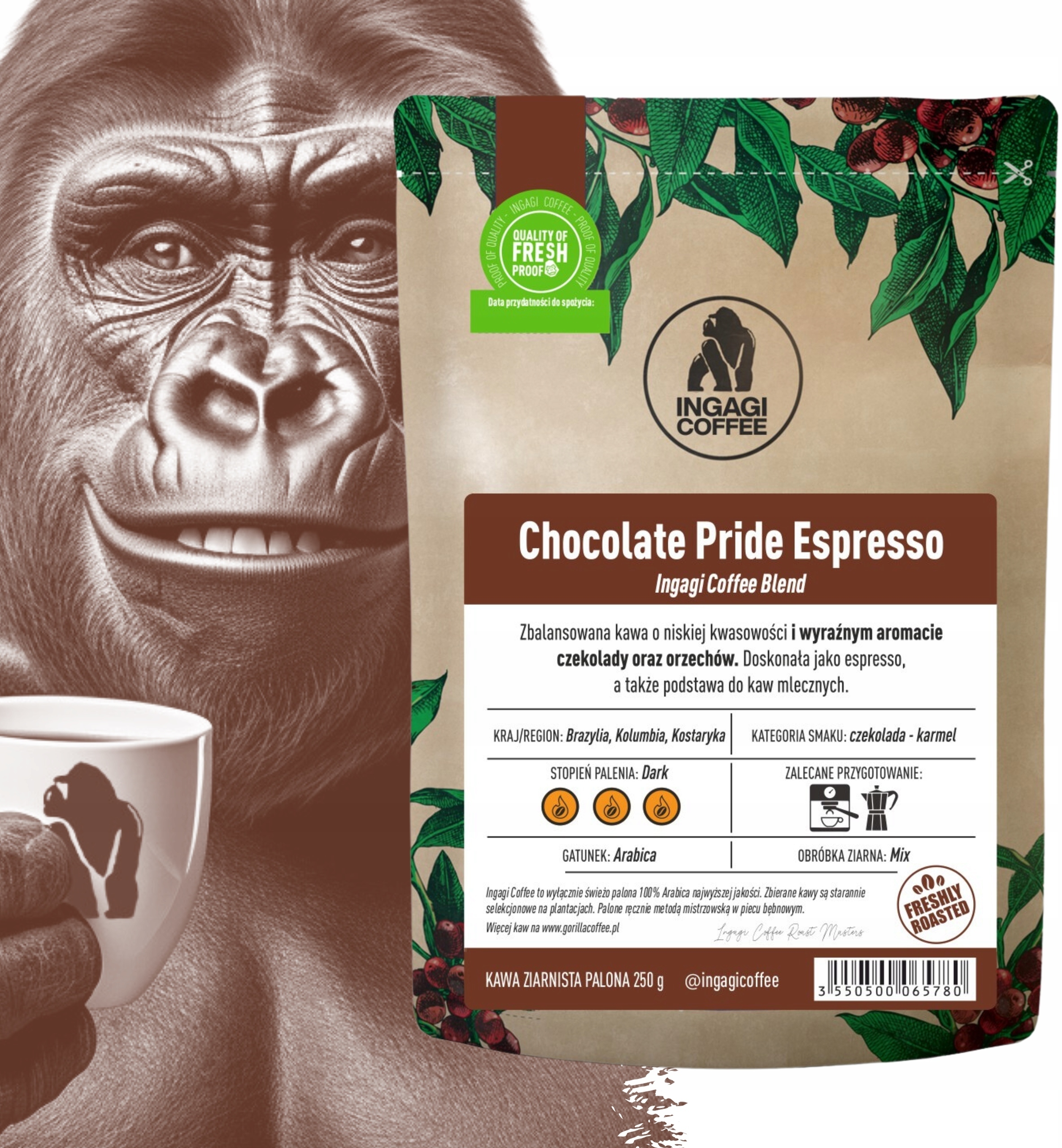 Kawa ziarnista Coffee Chocolate Pride Espresso 1kg – Doskonały wybór dla miłośników espresso