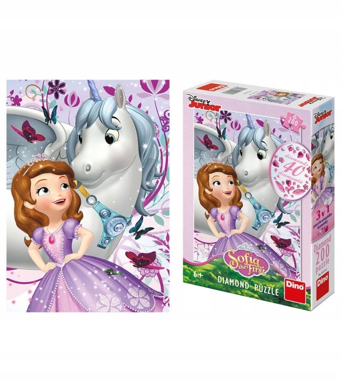 Puzzle z diamencikami Księżniczki Zosia 200el – Kreatywna zabawa dla małych artystek