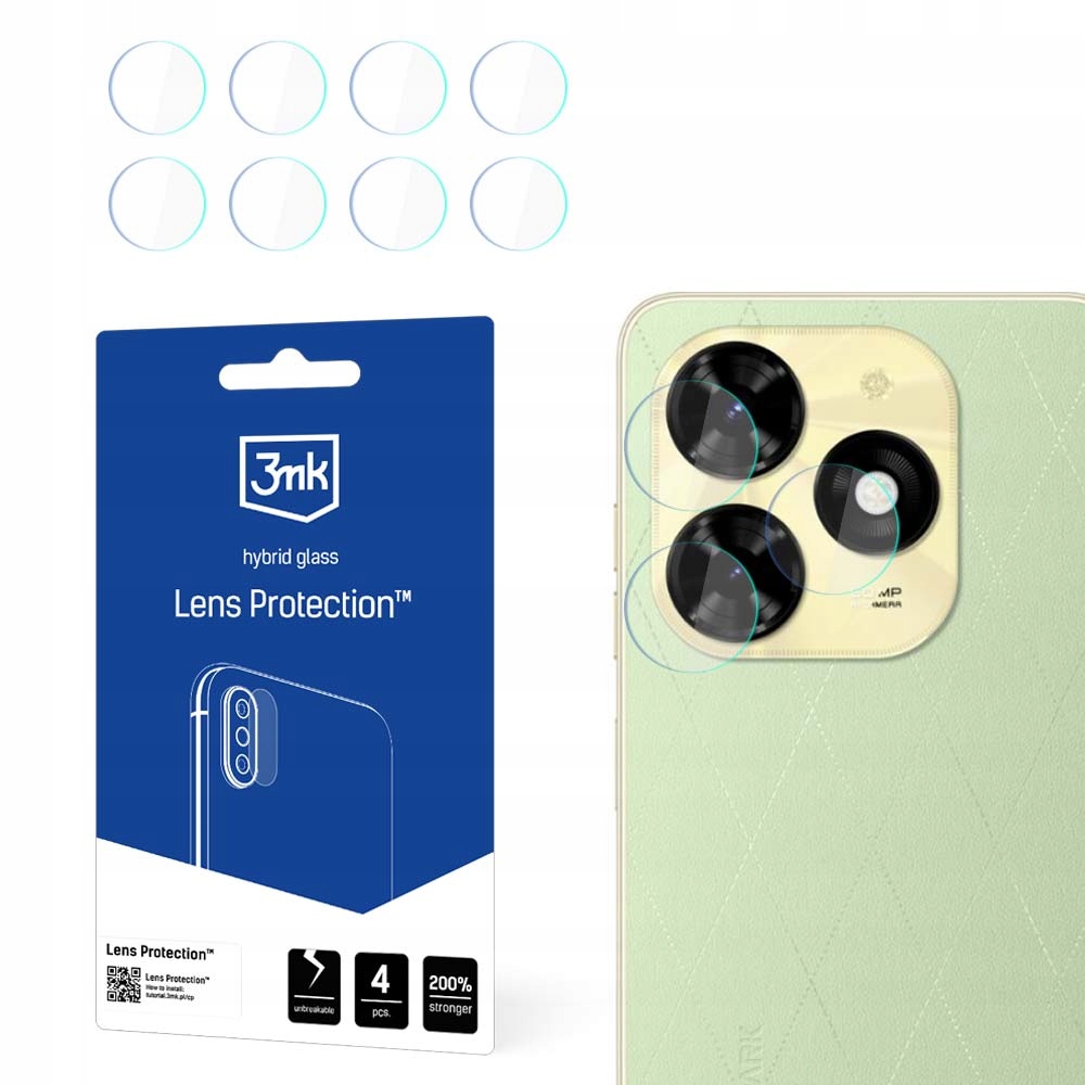 TECNO SPARK 20C - Ochrona obiektywu aparatu z szkłem hybrydowym 3MK