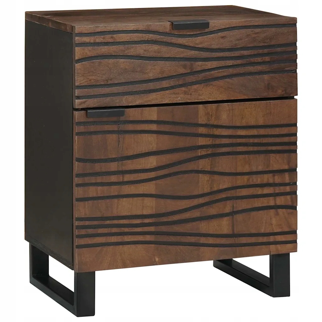Stolik nocny 50x33x60 cm z litego drewna orzechowego – Elegancja i funkcjonalność w Twojej sypialni