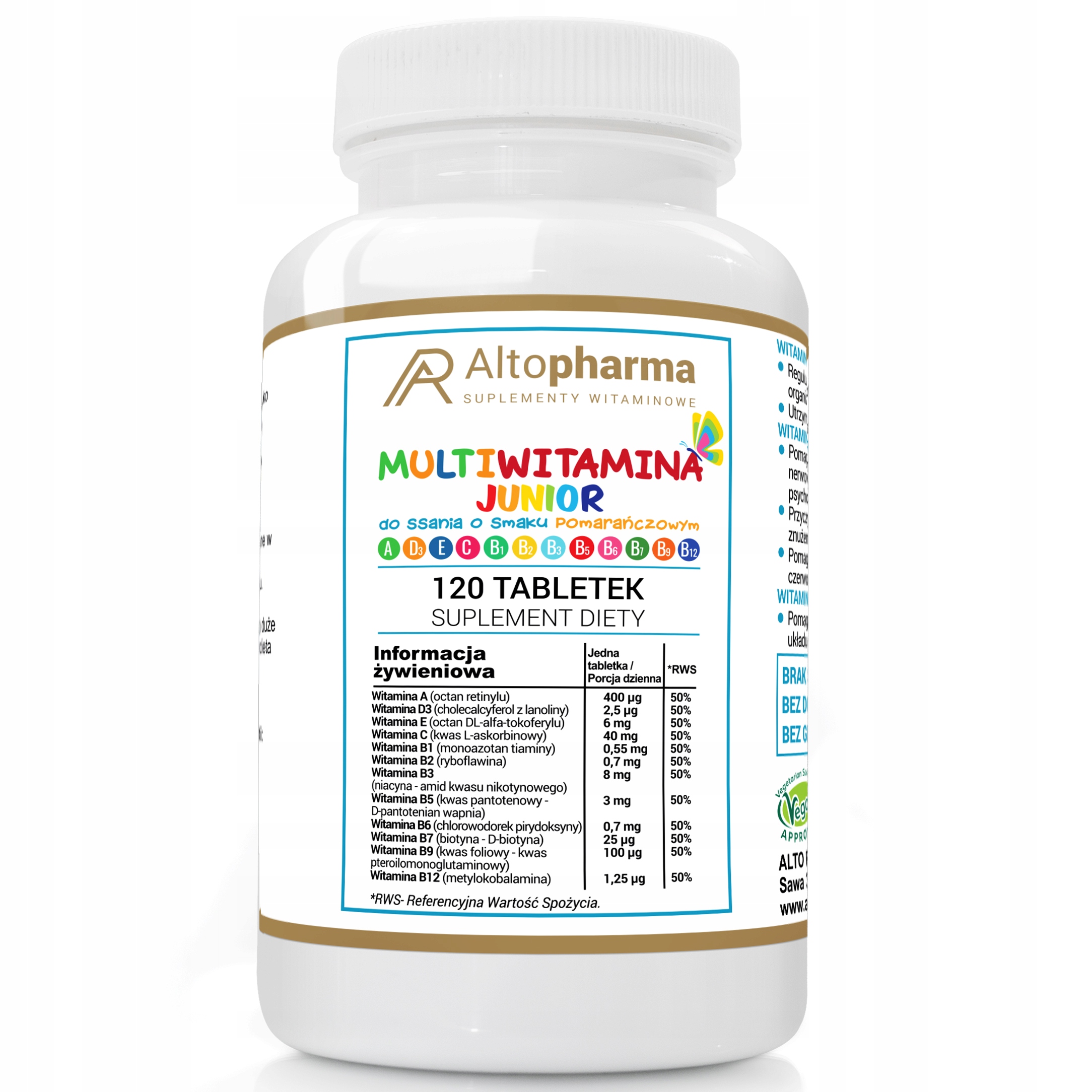 ALTOPHARMA Multiwitamina Junior dla dzieci do ssania – Zdrowie i witalność w każdej tabletce