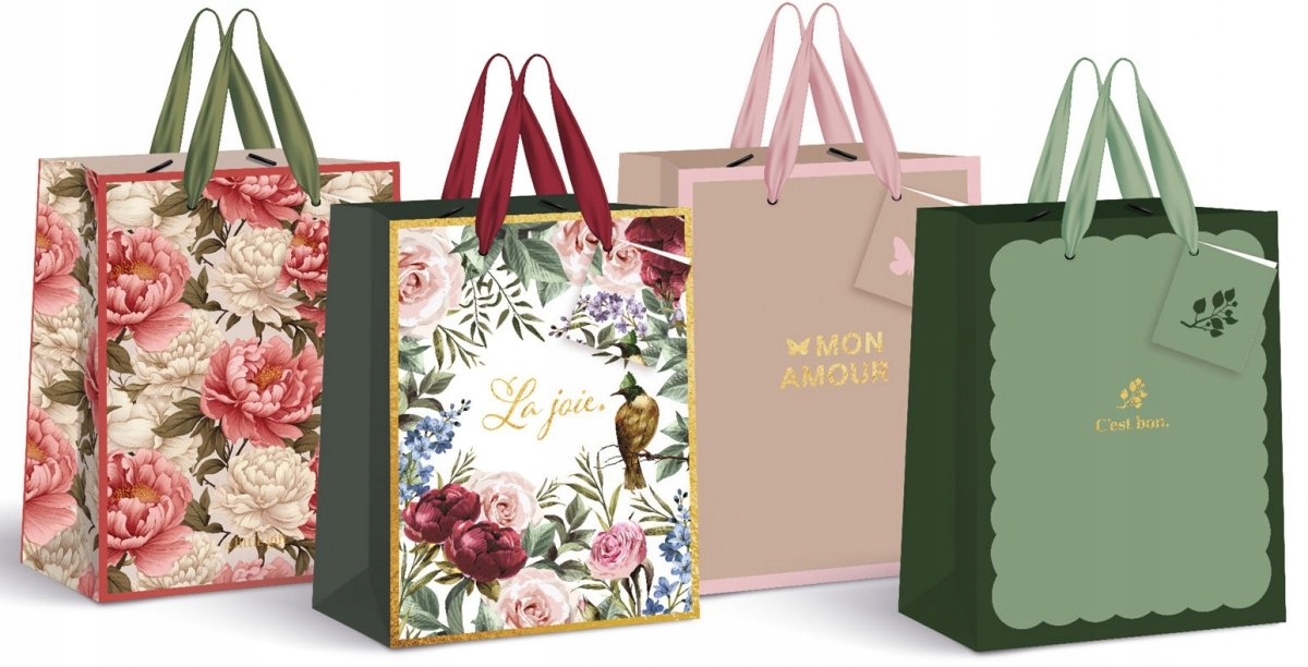 Interdruk Torebka duża 33x46x10cm gold mix – Idealne opakowanie na prezent