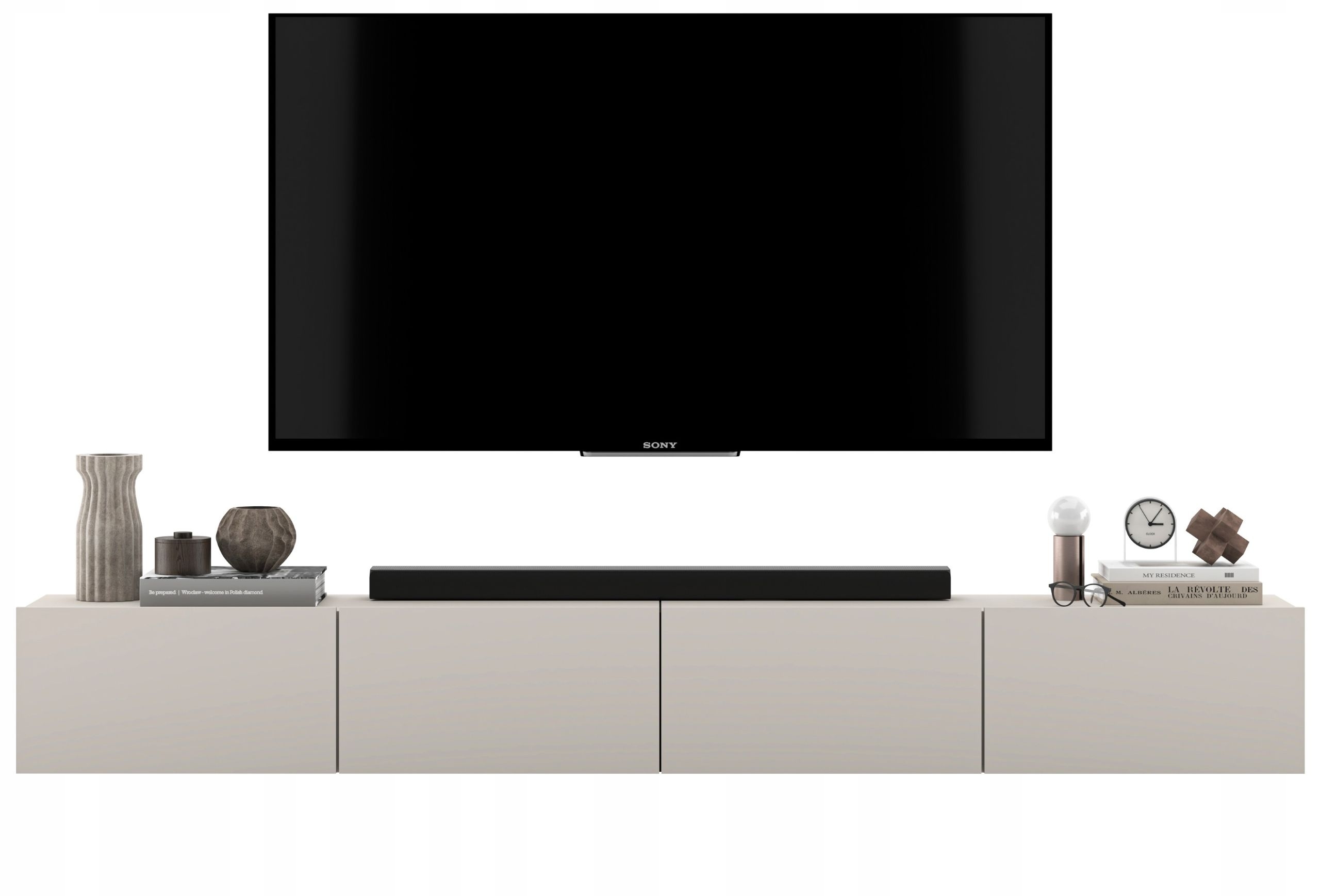 Wisząca Szafka RTV Loft Kaszmir Mat Komoda RTV 240 cm – Elegancja i funkcjonalność w Twoim wnętrzu