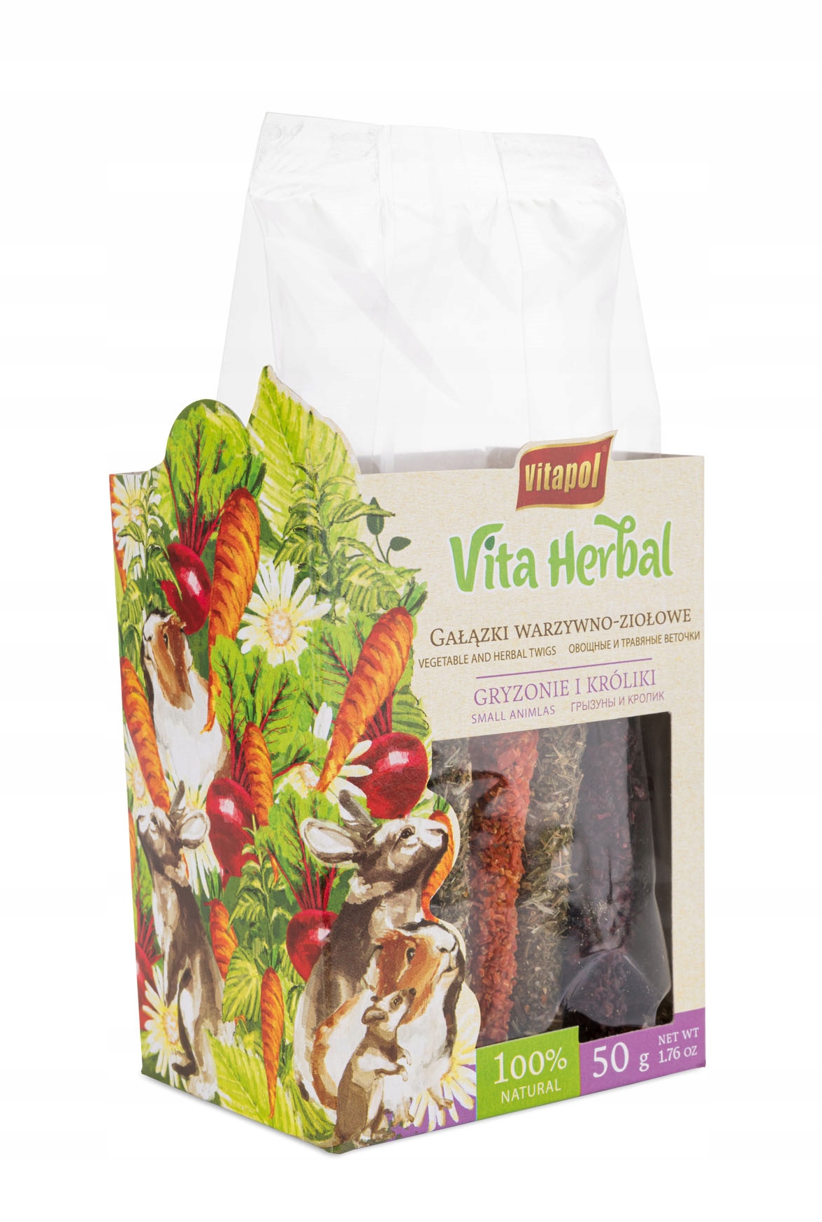 Vita Herbal gałązki warzywno-ziołowe dla gryzoni i królika 50g – przysmak dla Twojego pupila