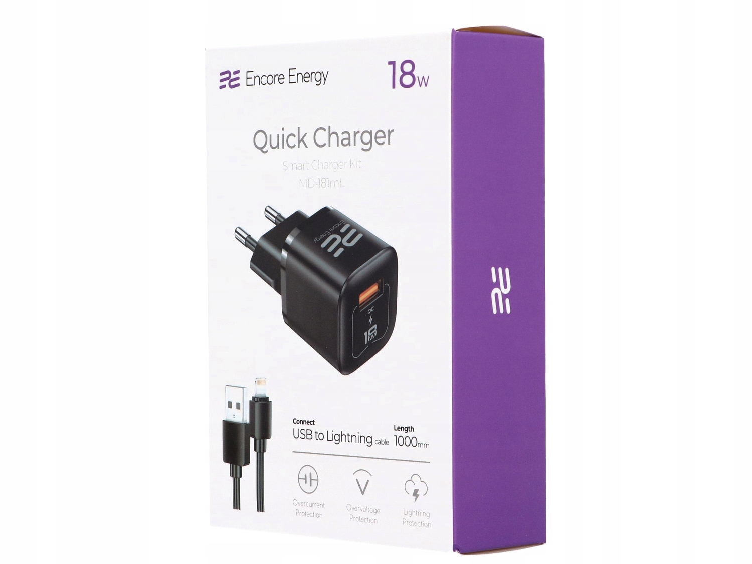 Zestaw z kablem USB-A do Lightning o długości 100 cm