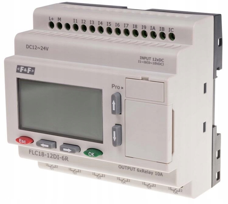 F&F Sterownik programowalny 12-24VDC FLC18-12DI-6R – Nowoczesne rozwiązanie dla Twojego domu