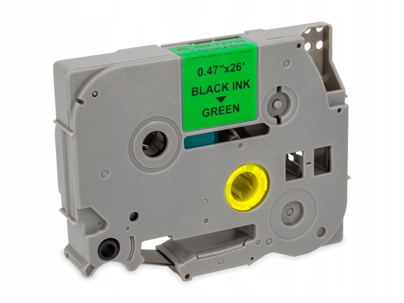 Laminowana taśma z czarnym nadrukiem na zielonym tle