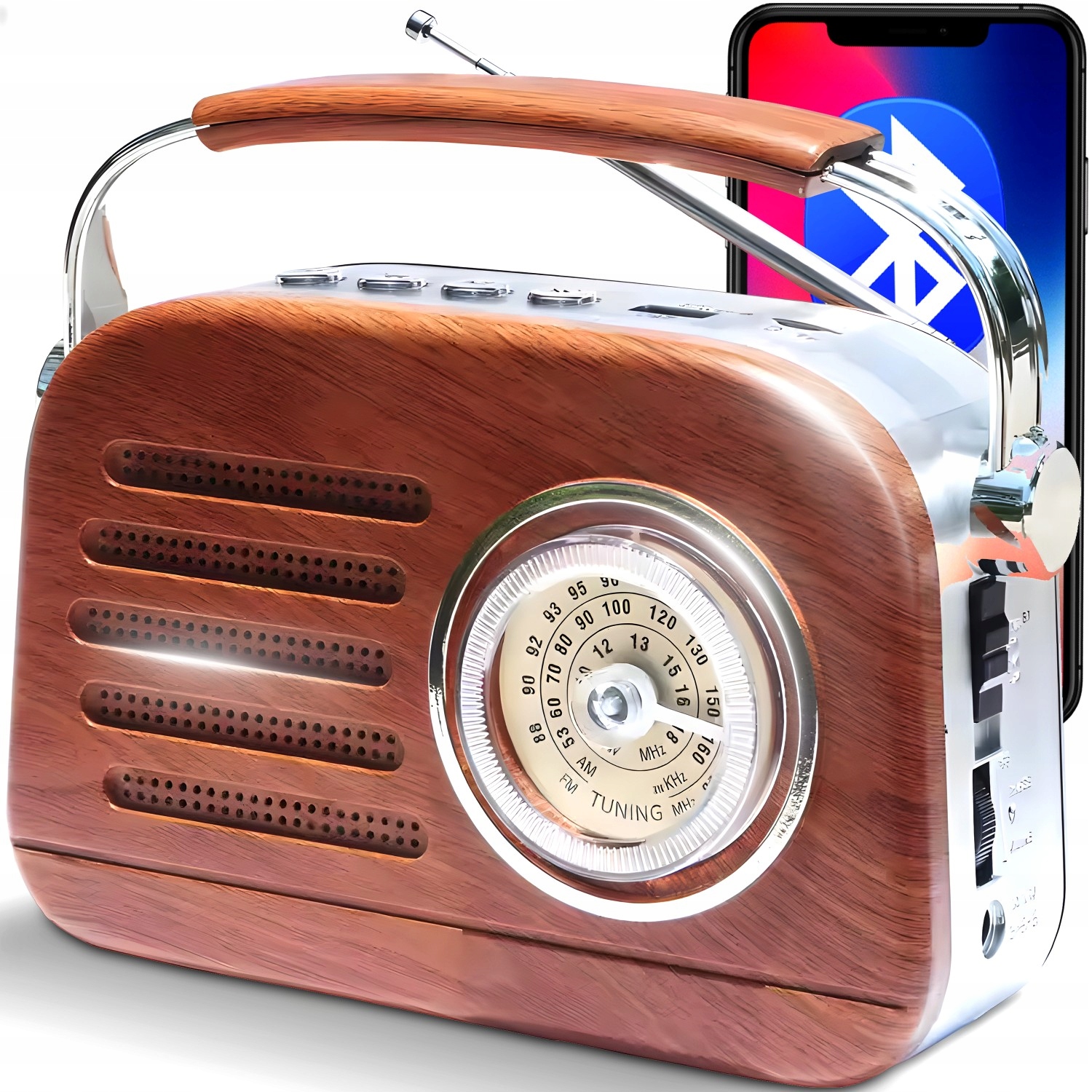 Radio FM z Bluetooth CZERWONE – Retro styl i nowoczesne funkcje