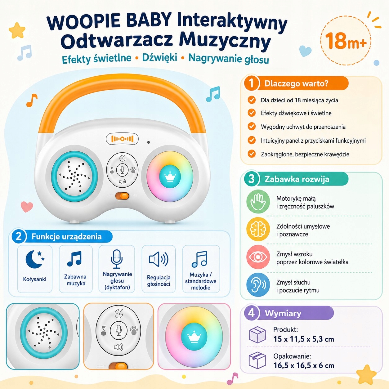 Funkcje edukacyjne – Wspieraj rozwój sensoryczny i motoryczny