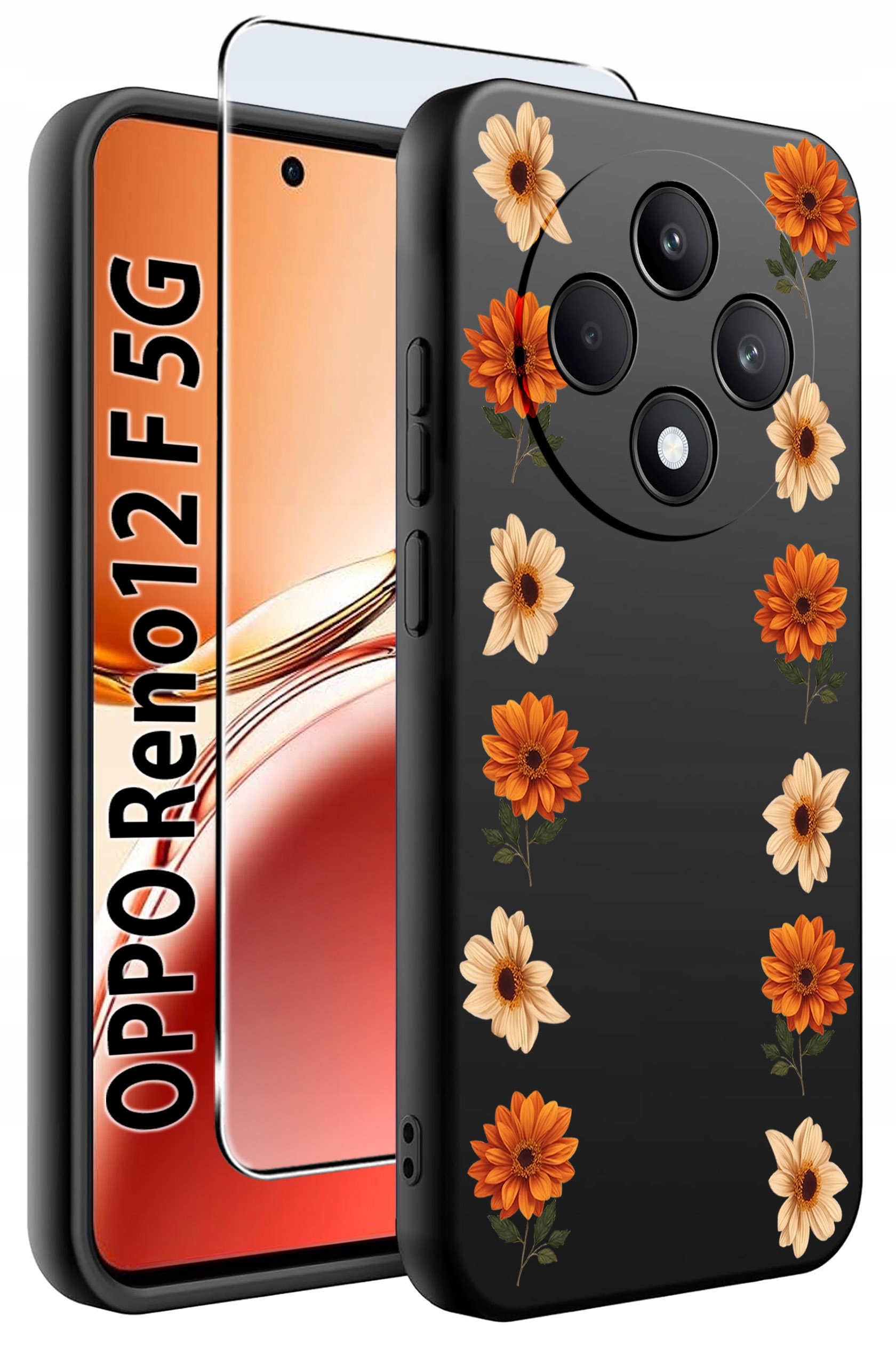 Etui do Oppo Reno 12 F 5G | 12 FS 5G WZORY | Silikonowe Matt Case + Szkło Hartowane 9H – Ochrona i styl w jednym