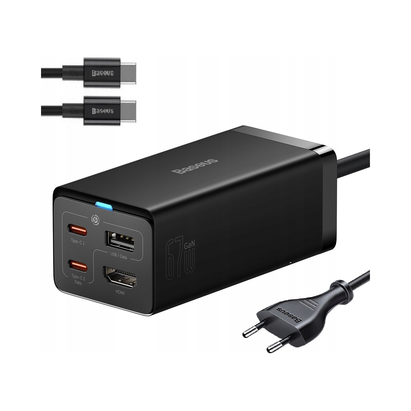 Ładowarka sieciowa Baseus GaN5 Pro 2xUSB-C + USB + HDMI, 67W – Wydajność i wszechstronność w jednym