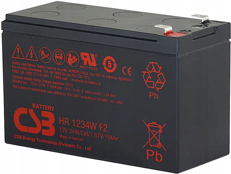 Akumulator HR1234W F2 CSB 12V 9Ah – Niezawodne źródło energii