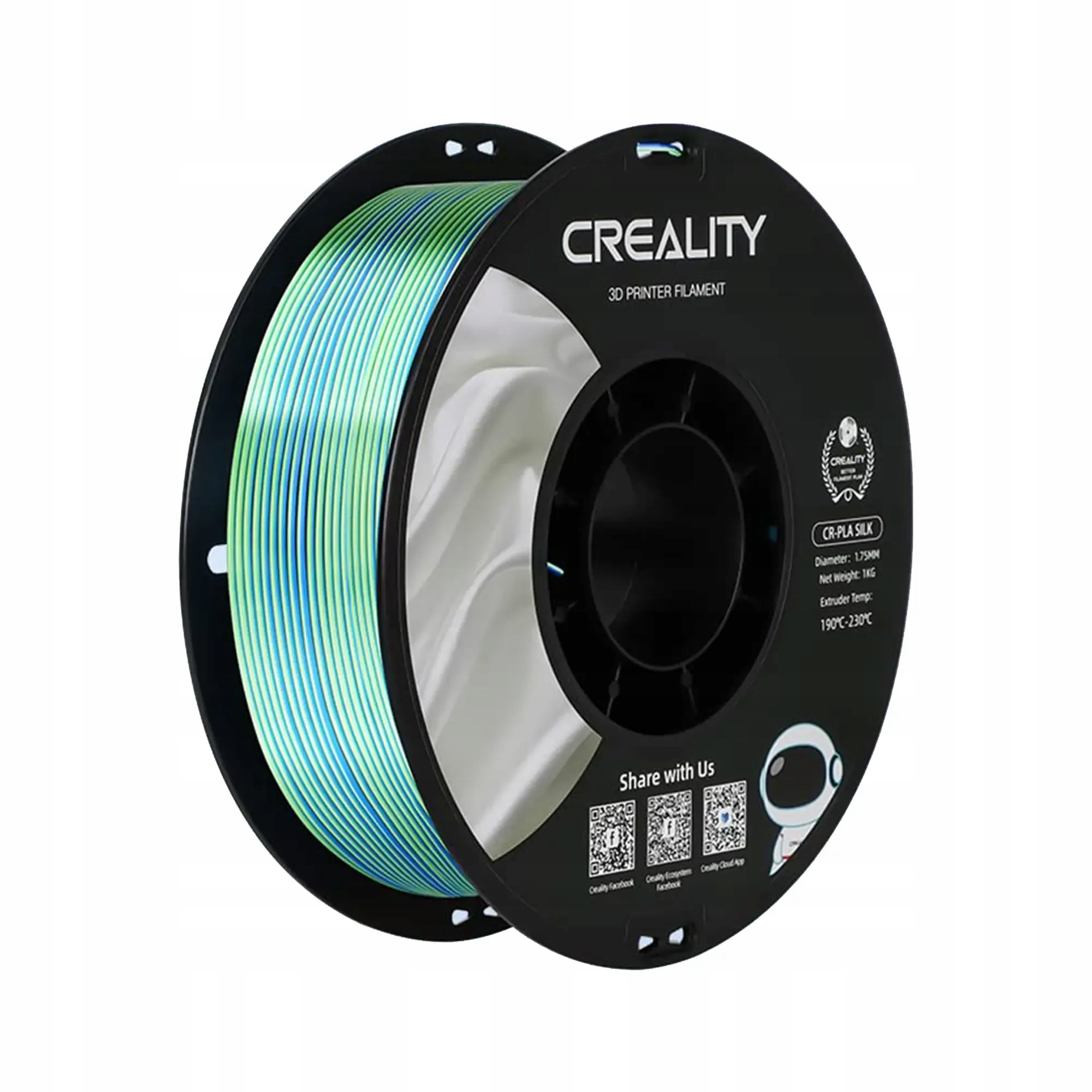 Filament CR-Silk PLA Creality (Niebiesko-zielony) – Idealny do druku 3D