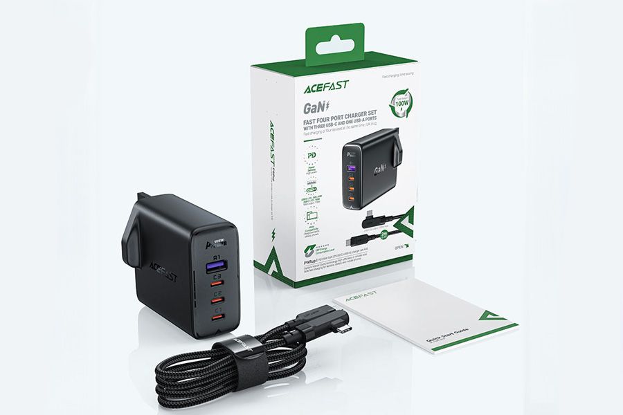 Szybka ładowarka GaN UK 100W Acefast (A40)