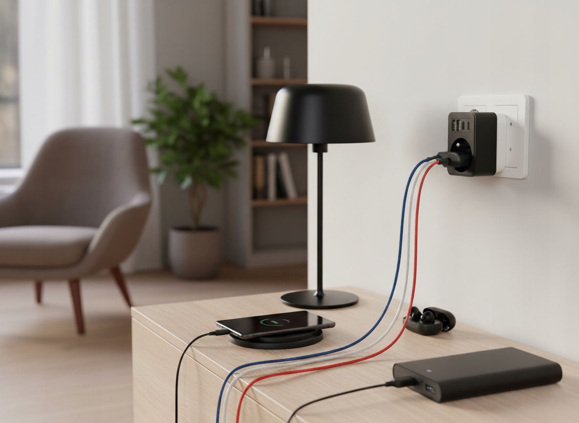 Minimalistyczny design – Elegancki czarny rozgałęźnik do każdego wnętrza
